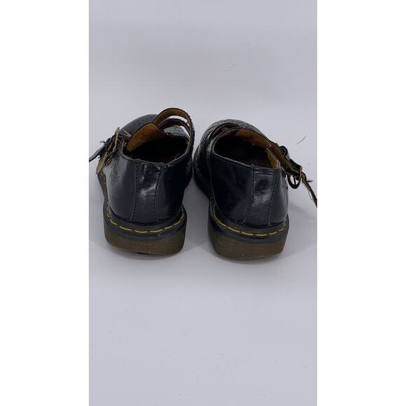 DR. MARTENS Women's Black Leather Perforated Slip-On Mary Jane Shoes SZ 7 - Picture 7 of 11